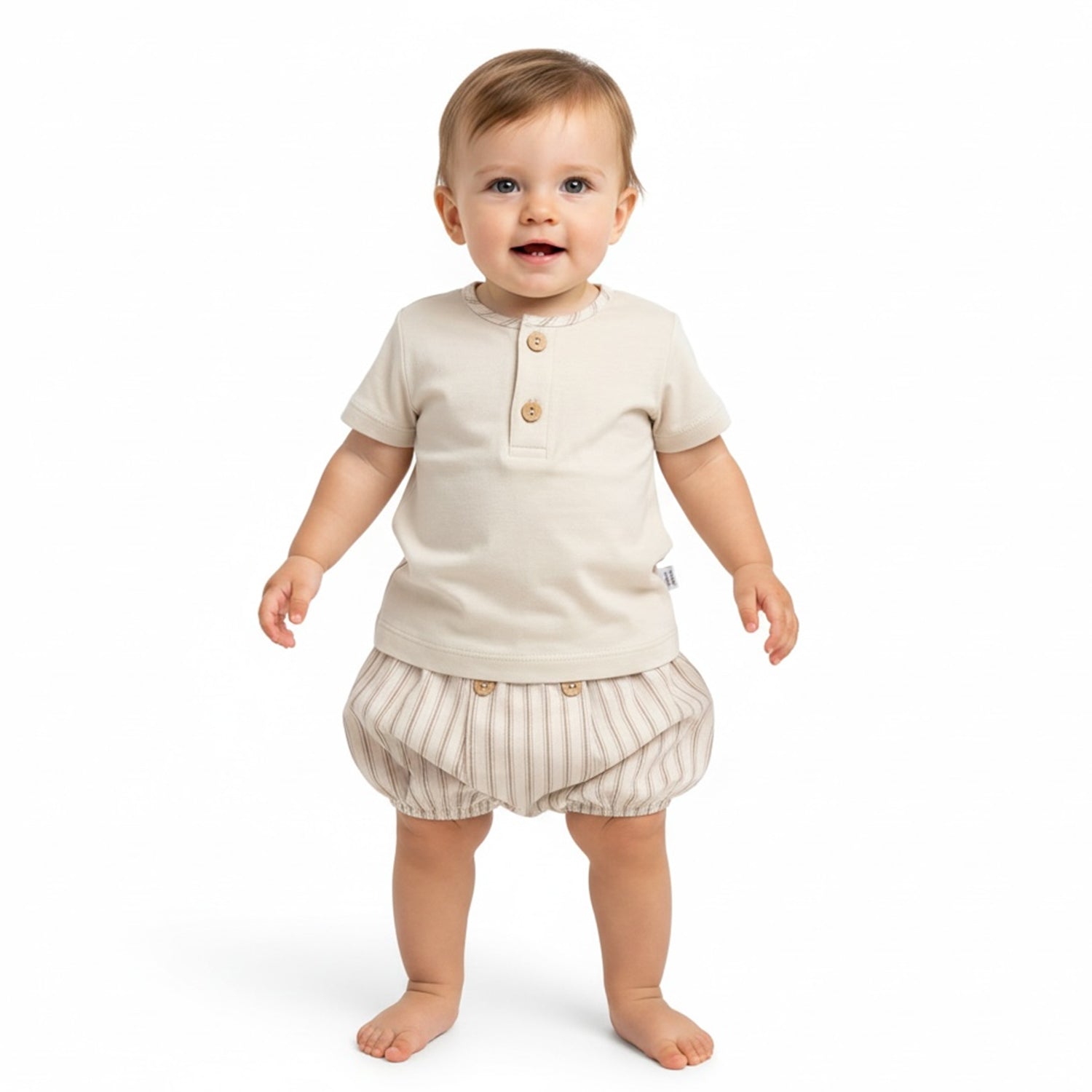 Cream & Beoge Top & Jam Pants