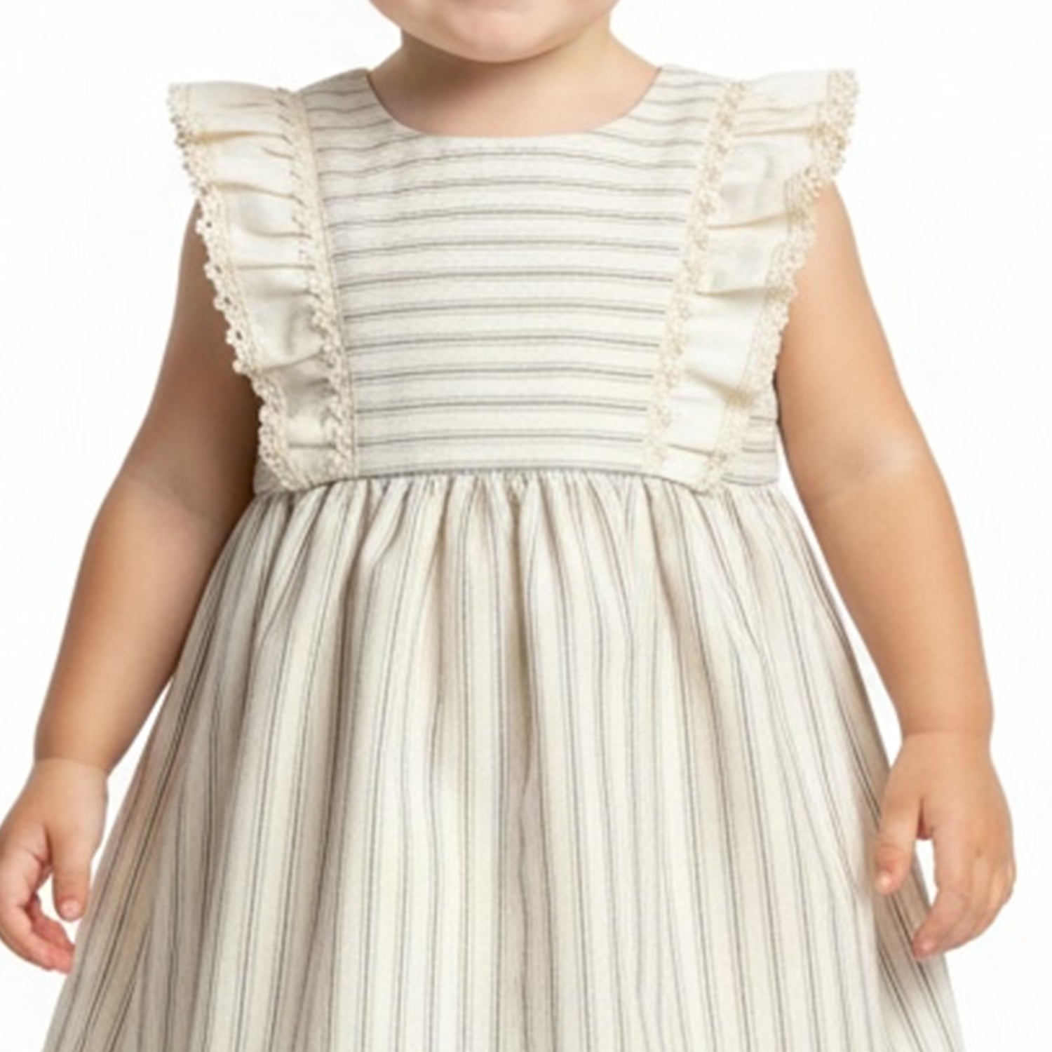 Cream & Beige Stripe Dress