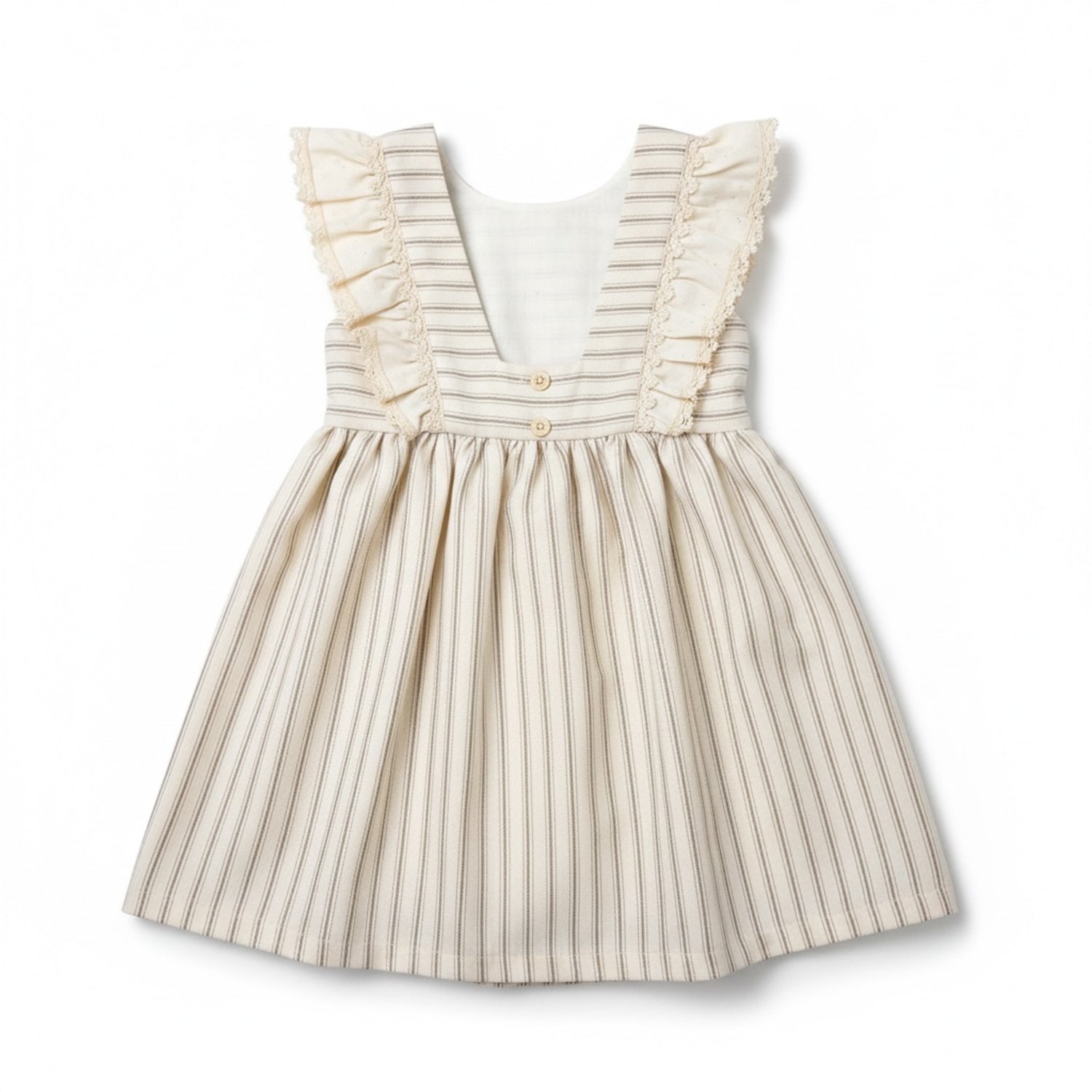 Cream & Beige Stripe Dress