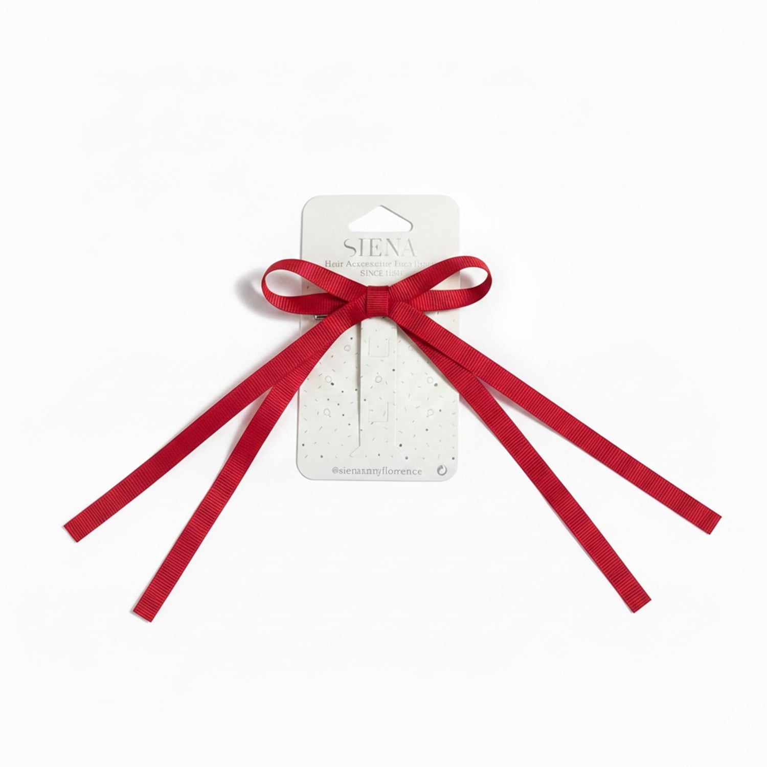 Red Ribbon Bow Hair Clips