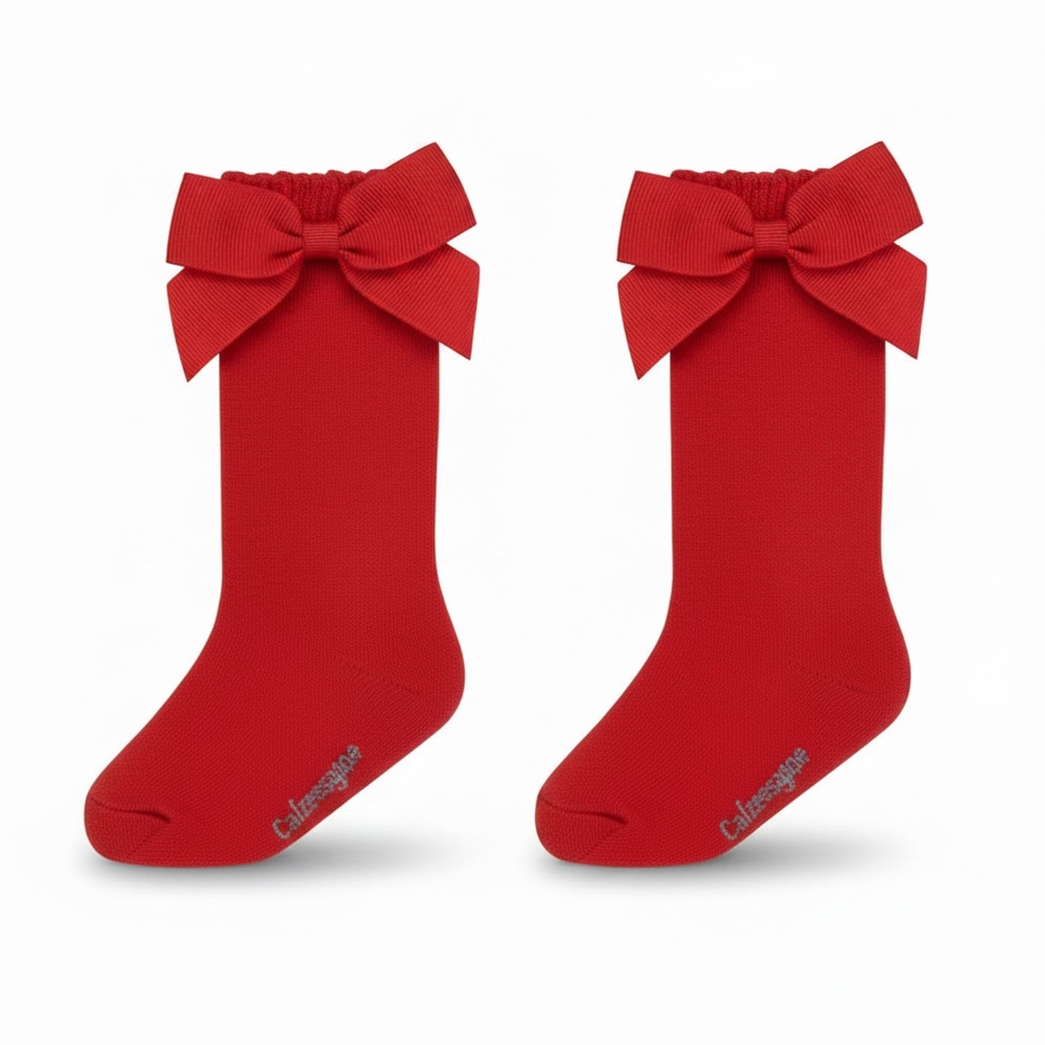 Red Bow Knee High Socks