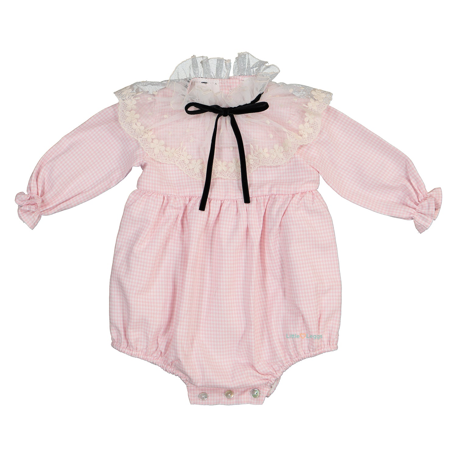 Pink Check Romper