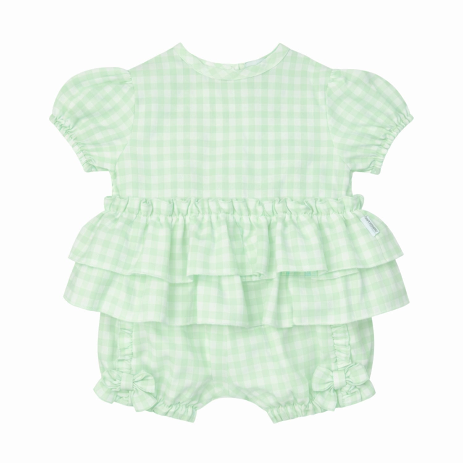 Girls Mint Gingham Short Set
