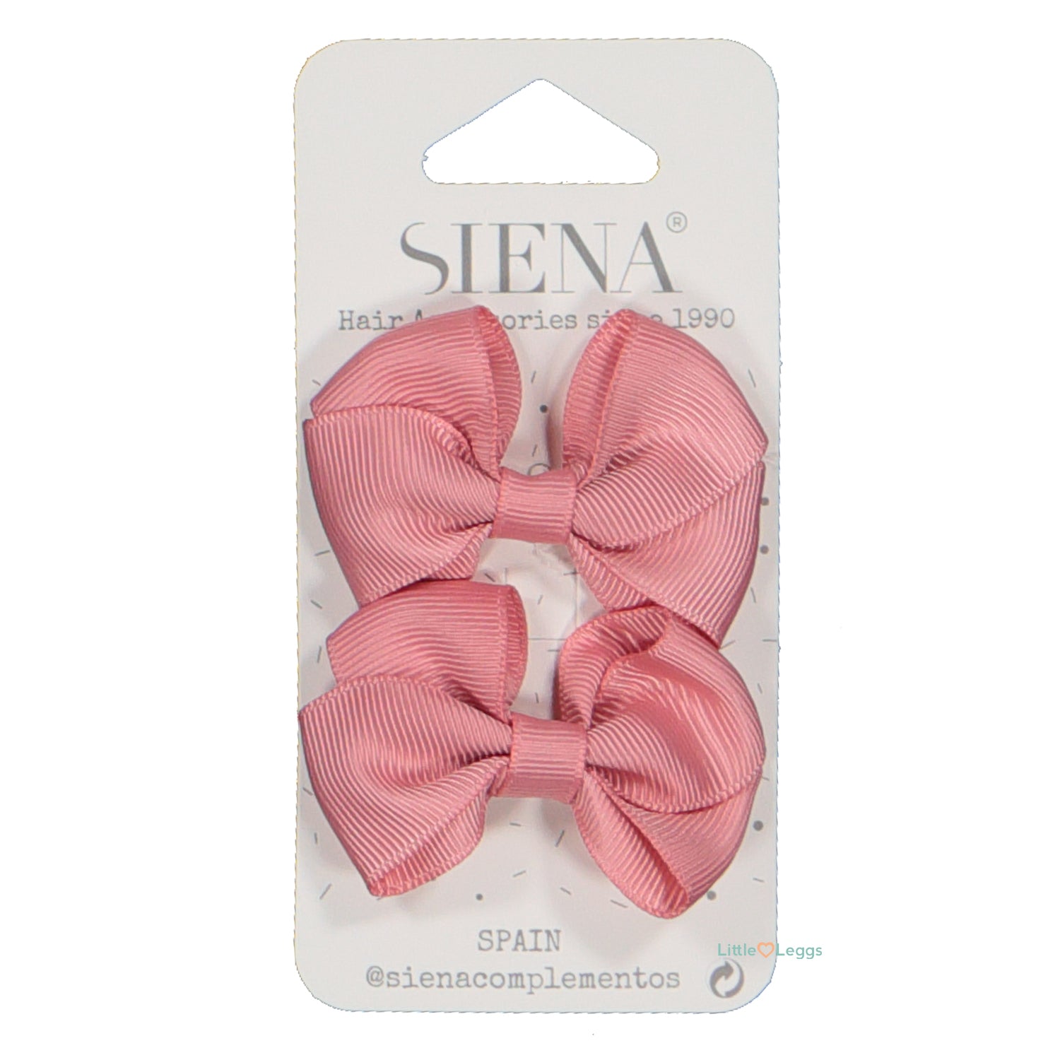 Rose Pink Hair Clips x 2 - 2.5cm