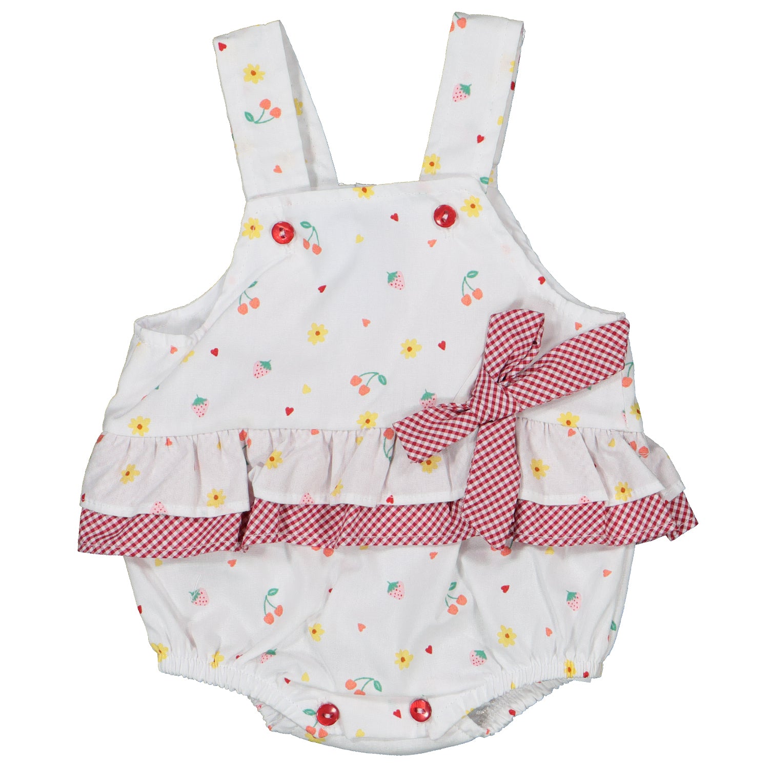 White Fruit Dungaree Romper