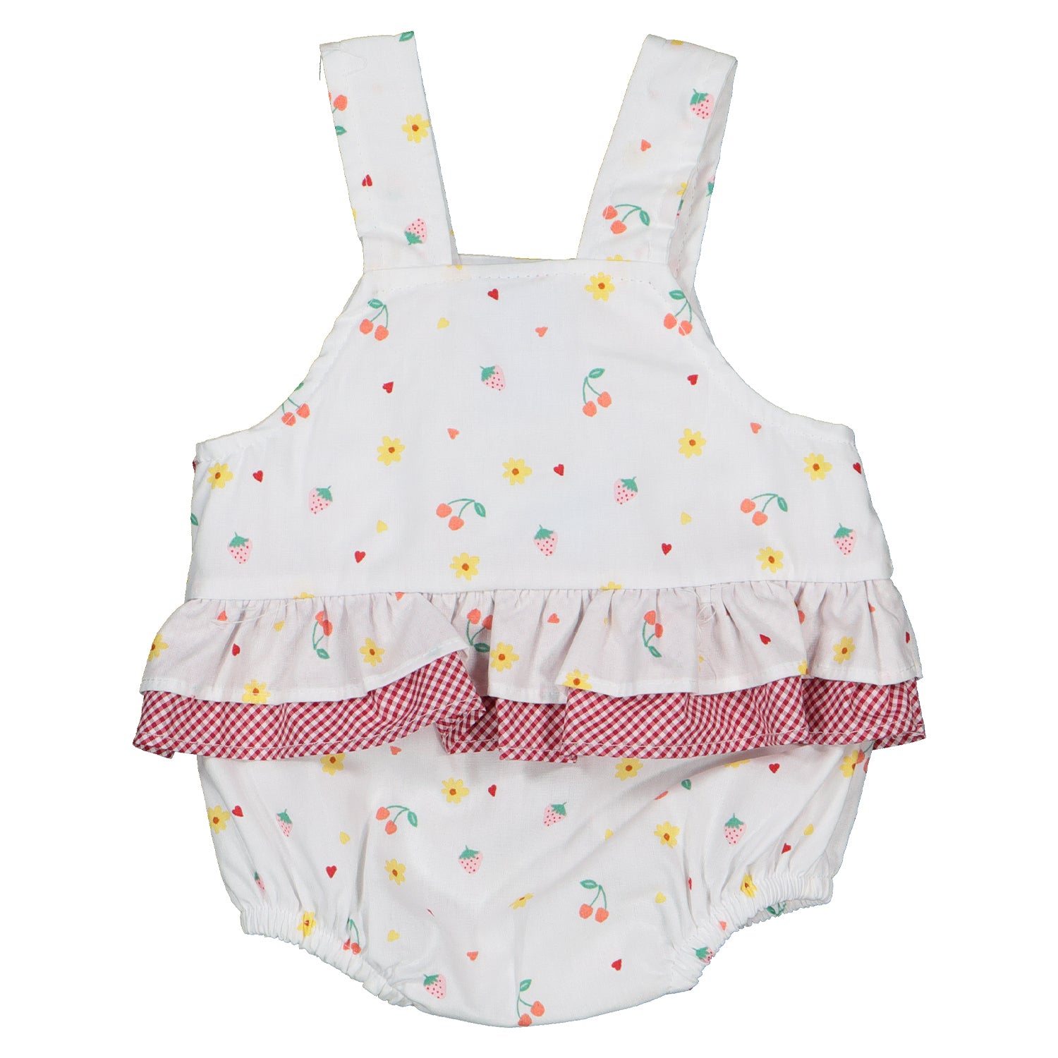 White Fruit Dungaree Romper