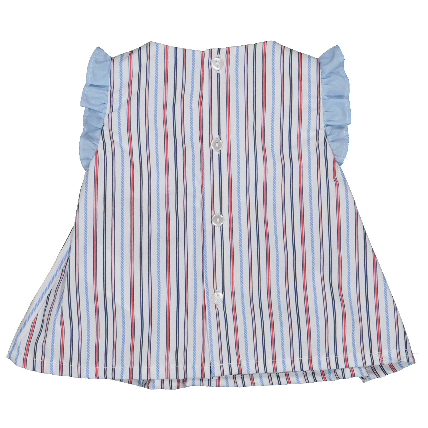 Red and Blue Smocked Dress