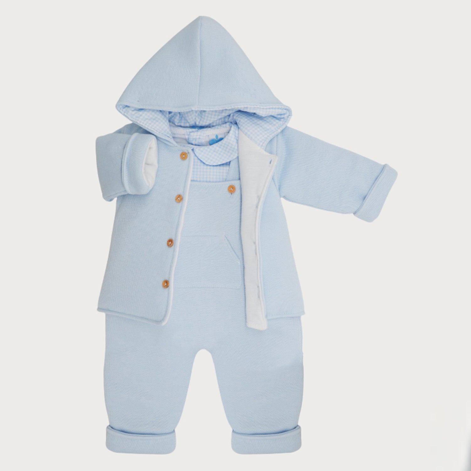 Pale Blue Jacket Dungaree Set