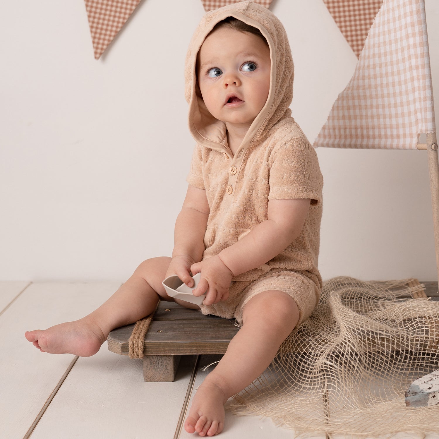 Beige Towelling Romper