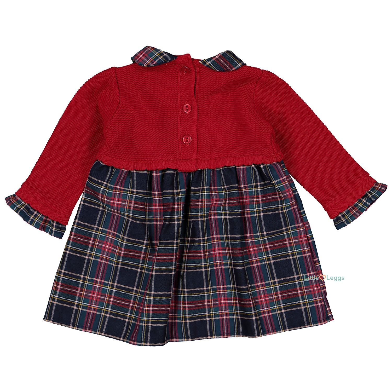 Red Pom Tartan Dress