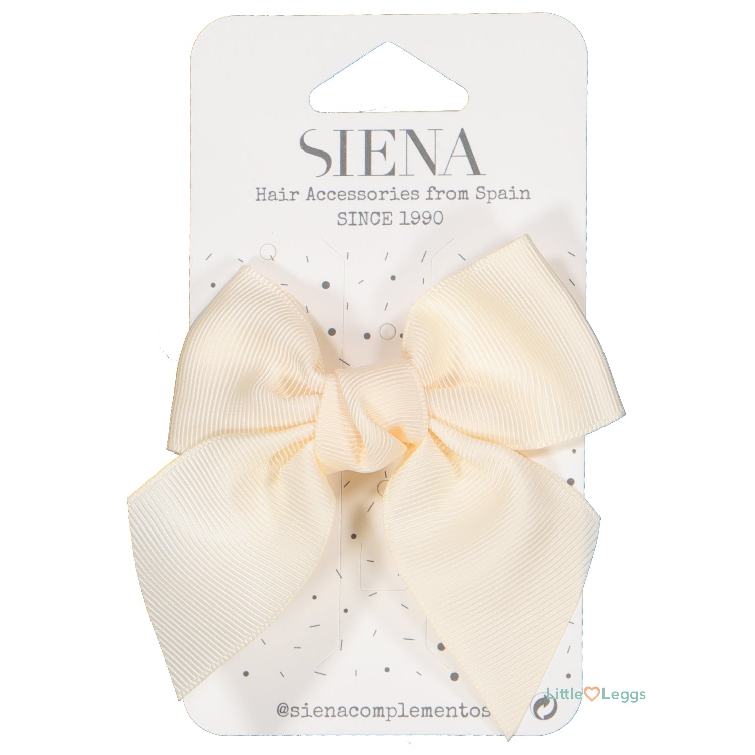 Cream Hair Bow On Elastic
