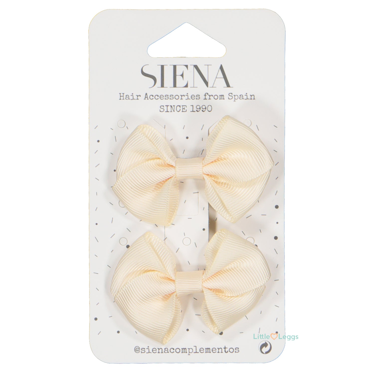 Cream Hair Clips x 2 - 4cm