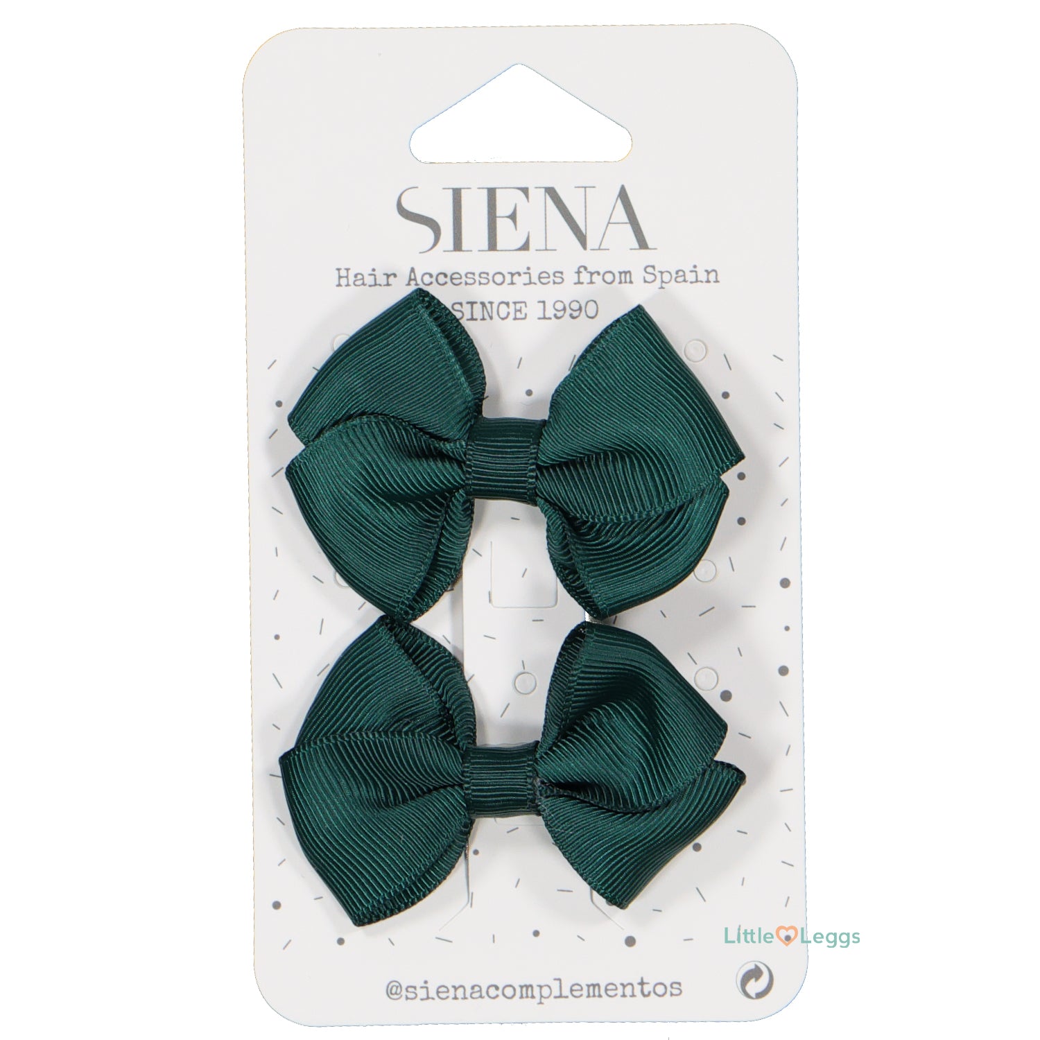 Dark Green Hair Clips x 2 - 2.5cm