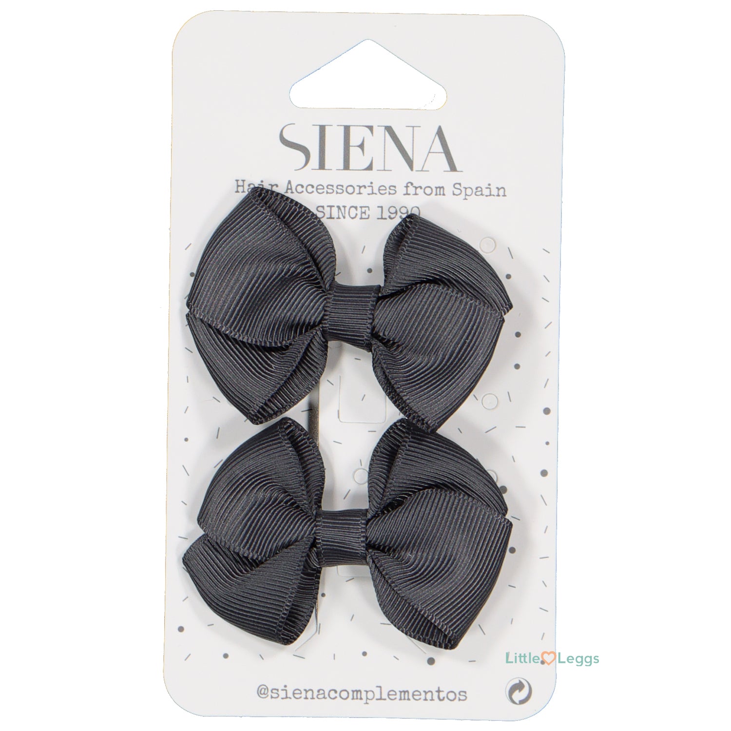 Dark Grey Hair Clips x 2 - 2.5cm