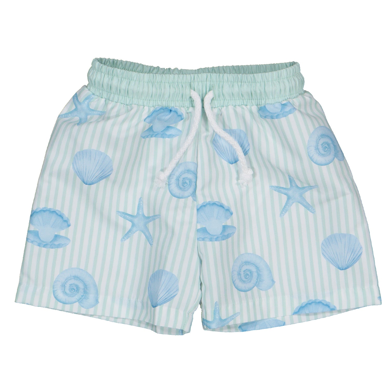 Mint Green Shells Swim Shorts