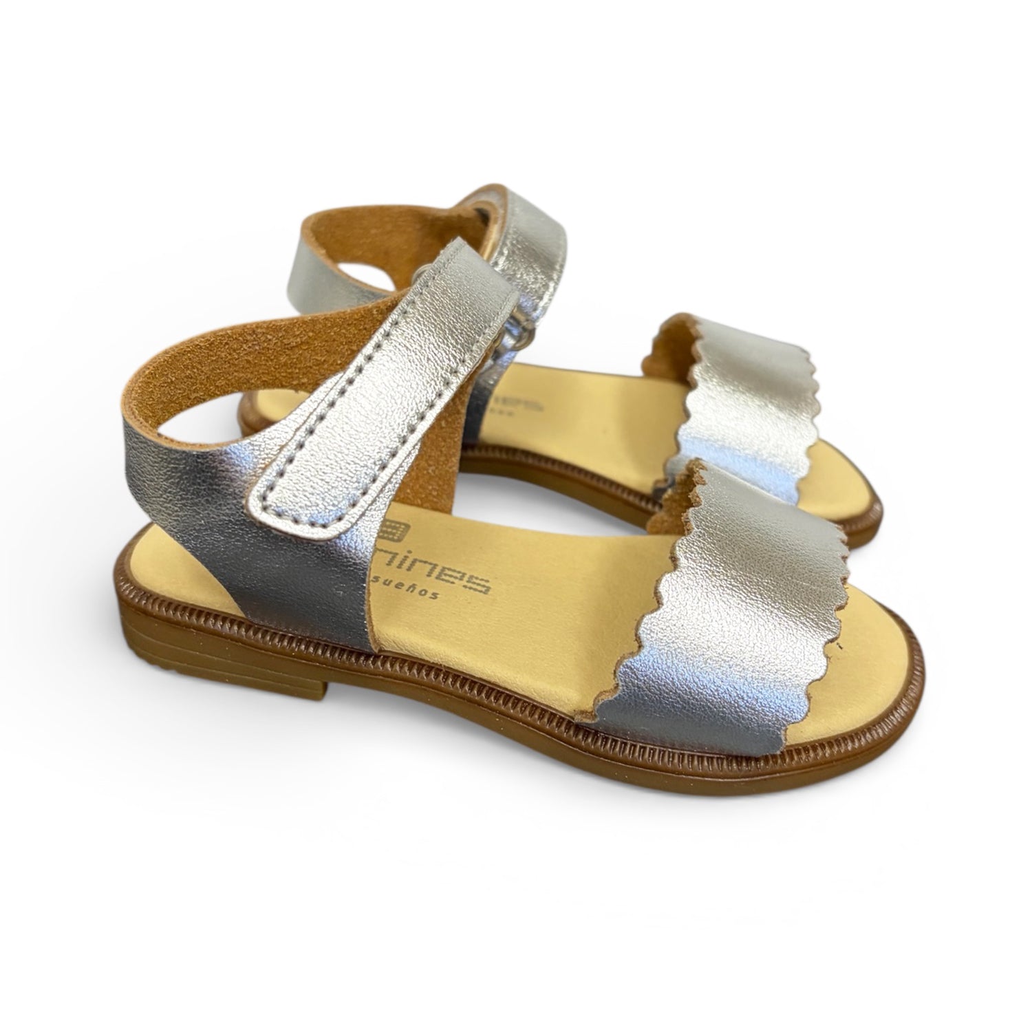 Silver Scallop Strap Sandal