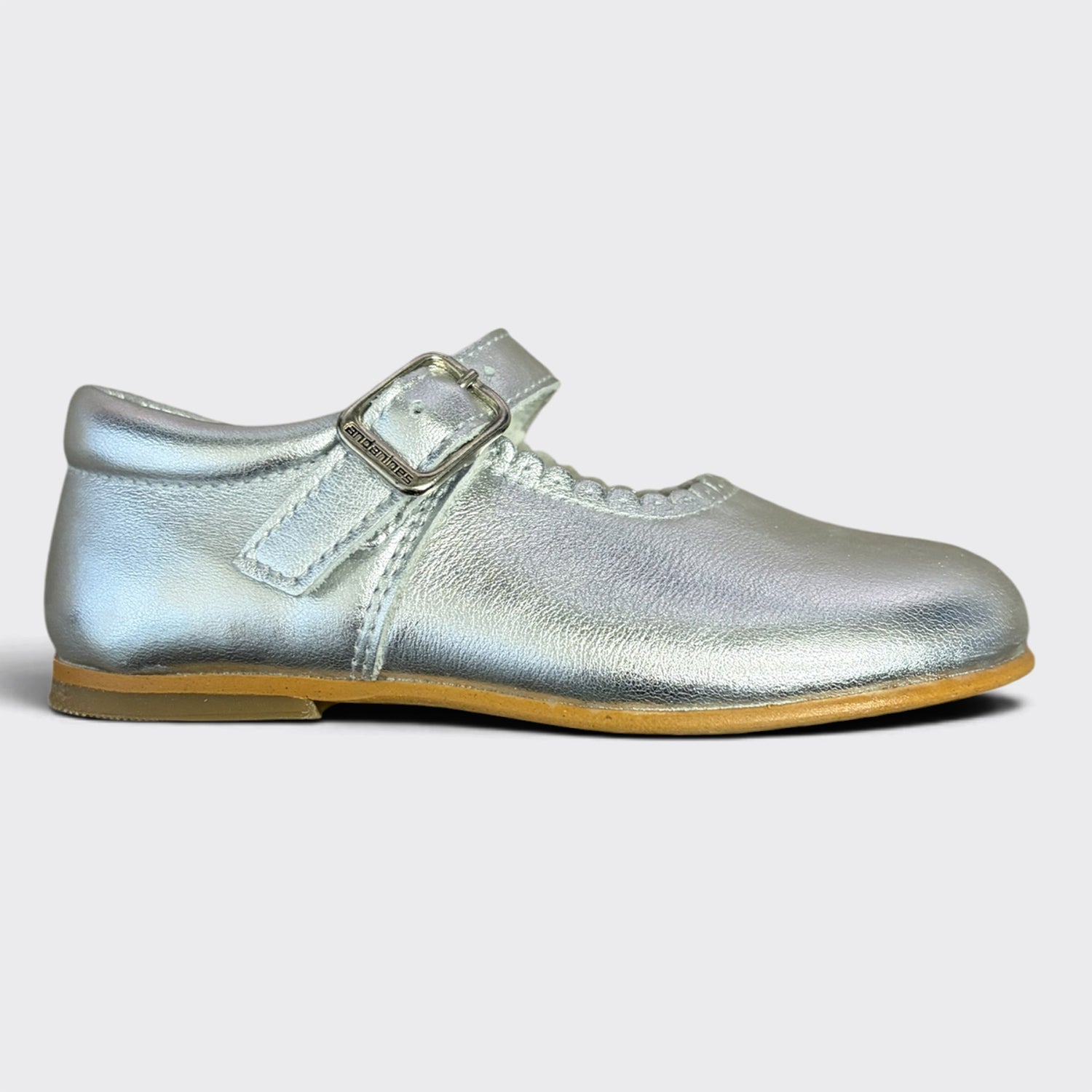 Silver Leather Mary Jane Shoe