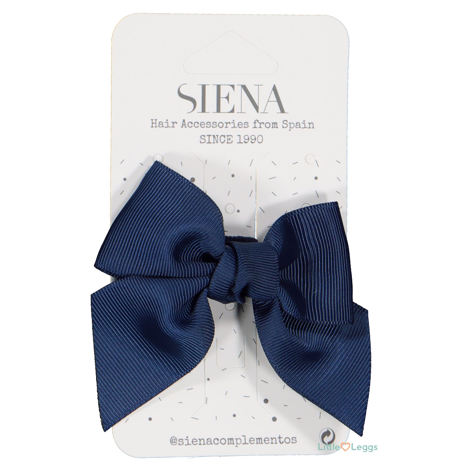 Navy Hair Bow On Elastic