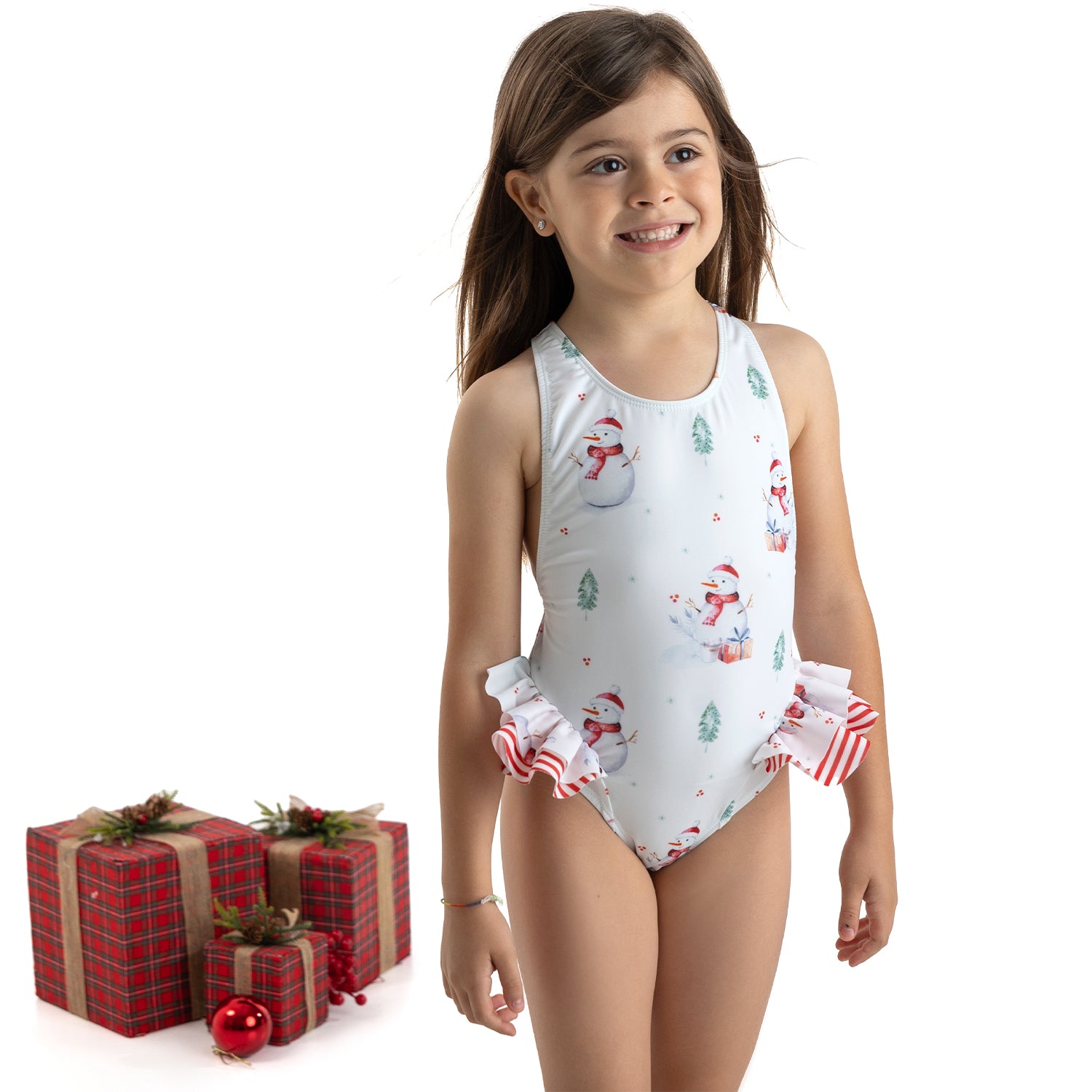 Snowman Side Frill Swimsuit