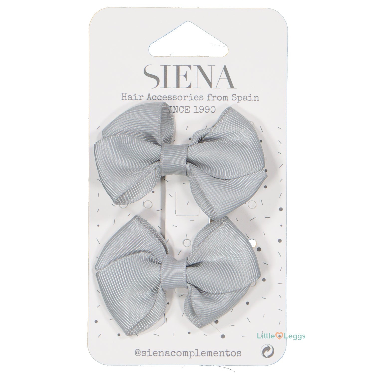 Pale Grey Hair Clips x 2 - 2.5cm