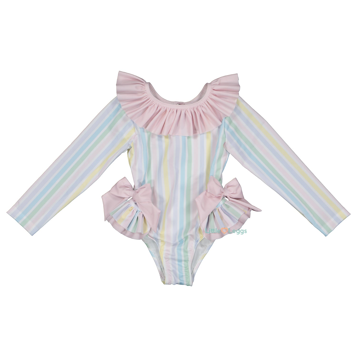 Pastel Stripe Long Sleeved Swimsuit