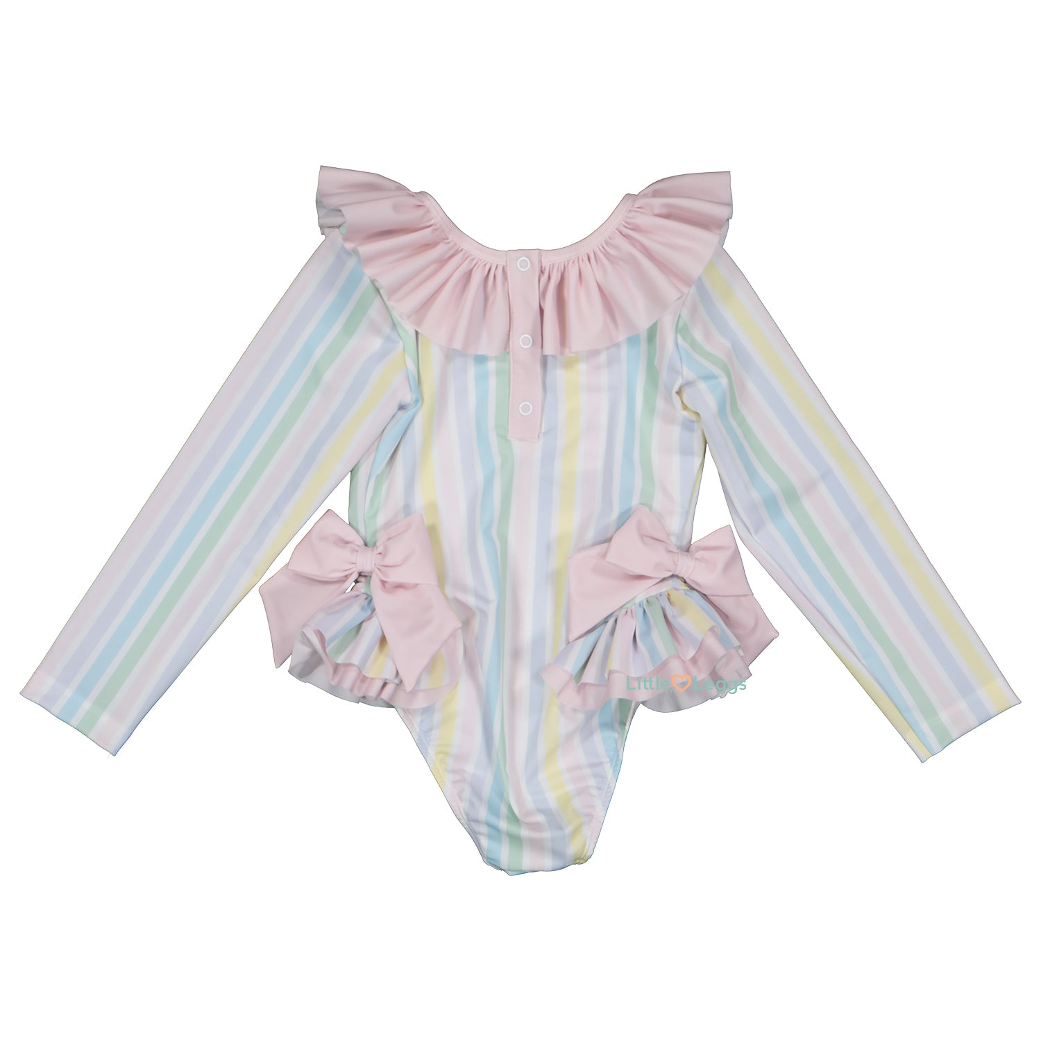 Pastel Stripe Long Sleeved Swimsuit