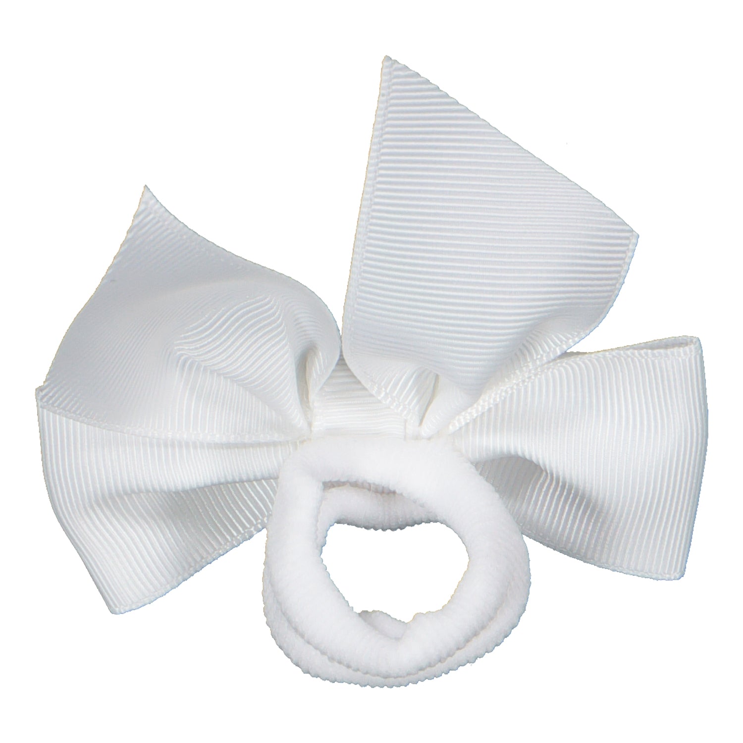 White Hair Bow On Elastic