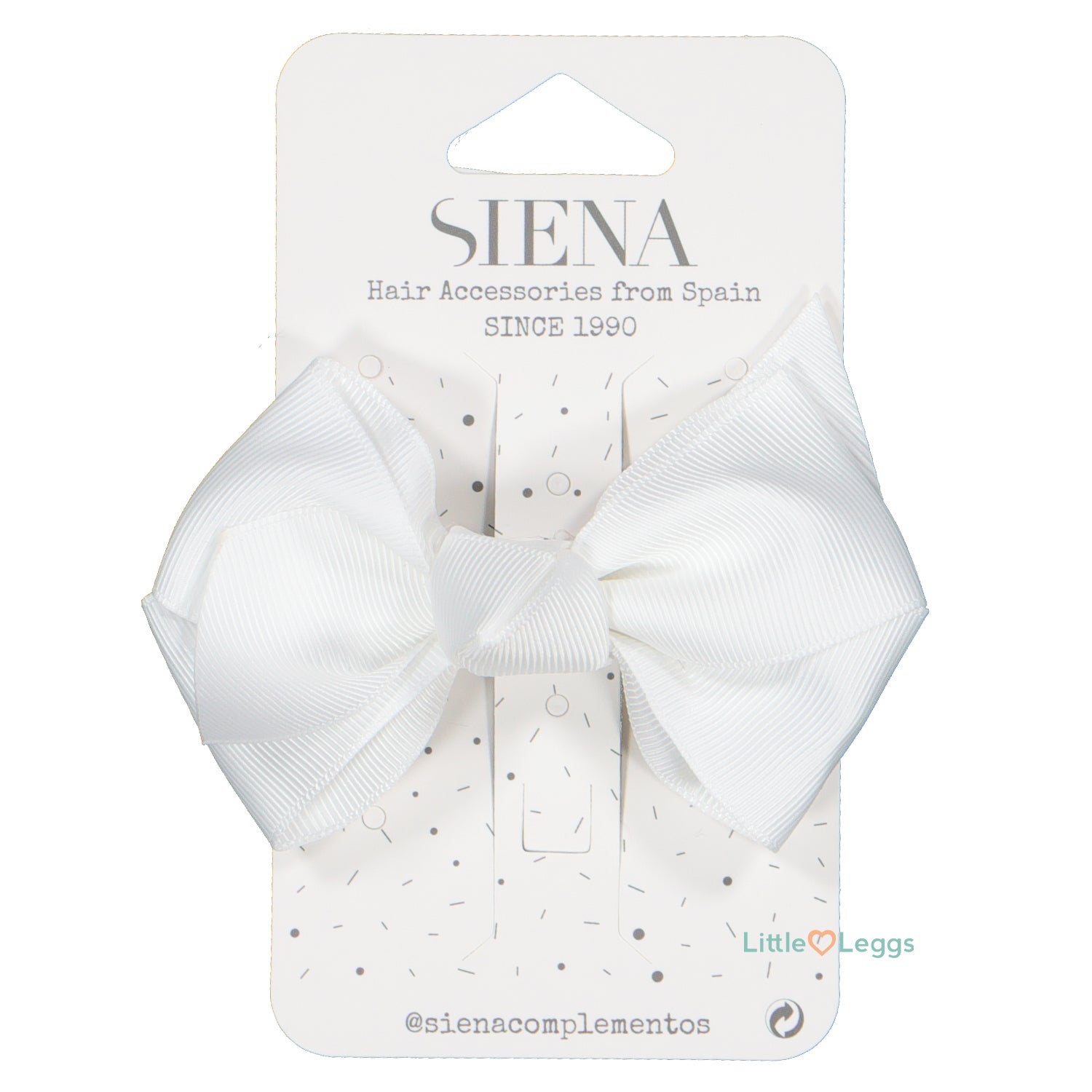 White Hair Bow On Elastic