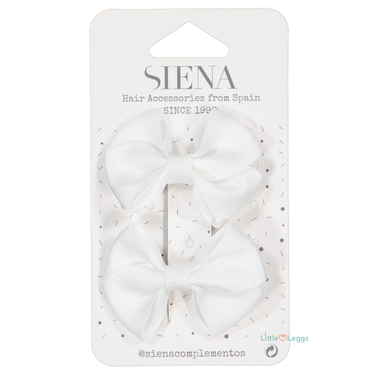 White Hair Clips x 2 - 2.5cm