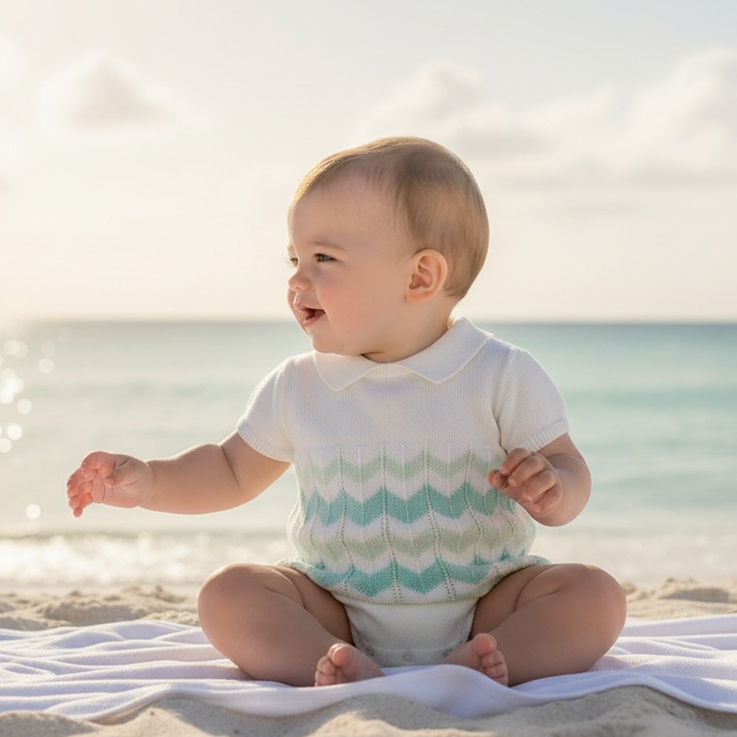 Turquoise Zig Zag Romper
