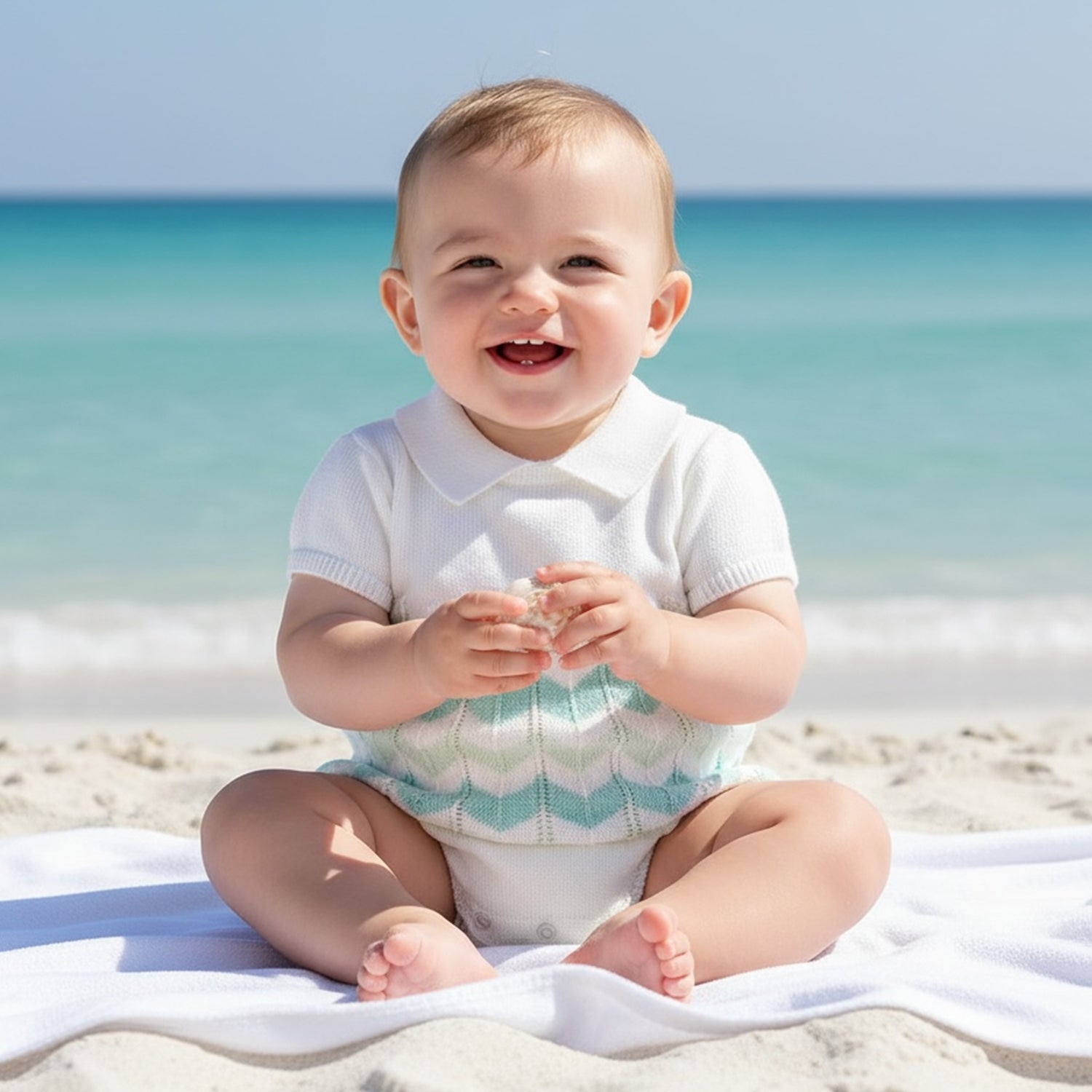 Turquoise Zig Zag Romper