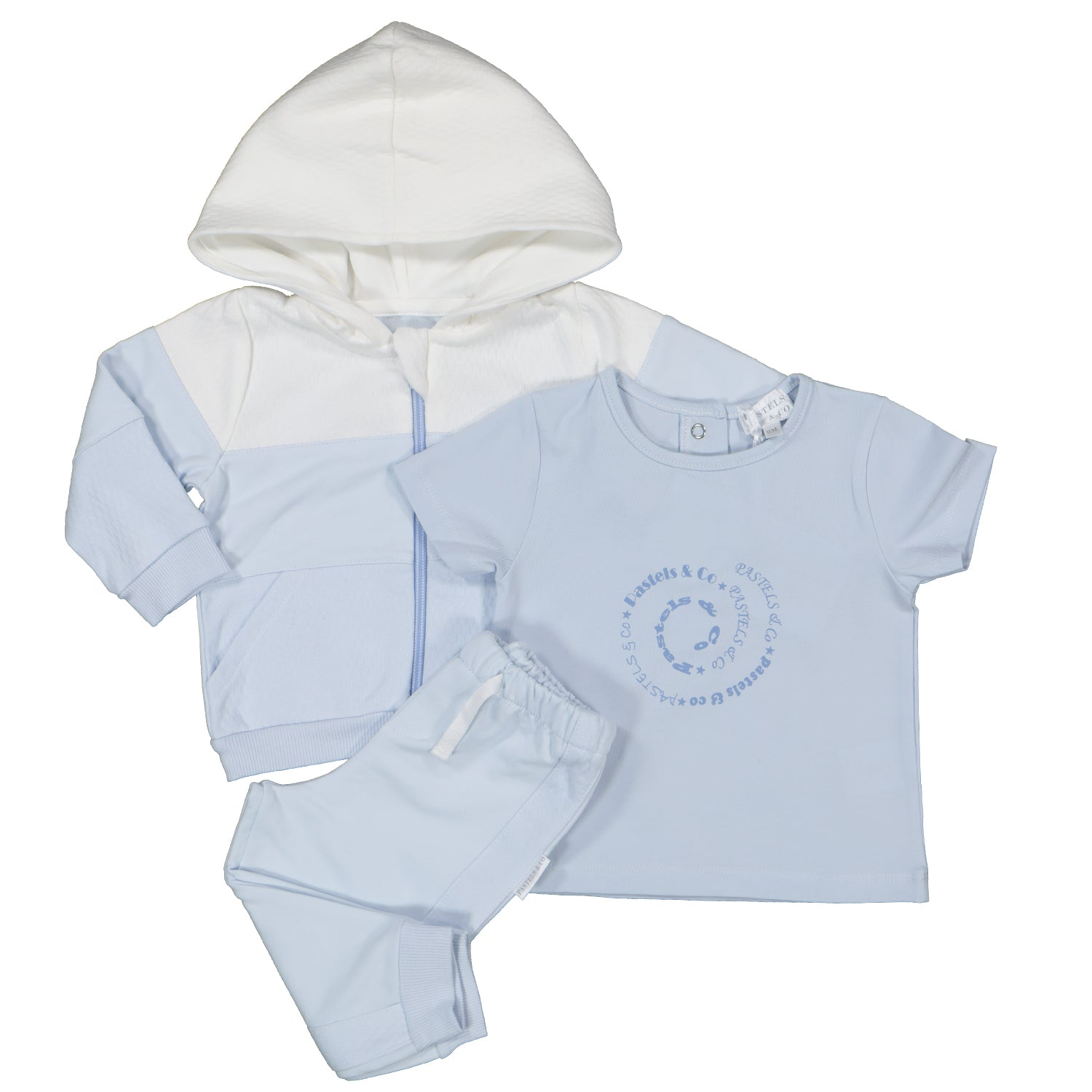 Wesley - Pale Blue 3 Piece Hooded Tracksuit