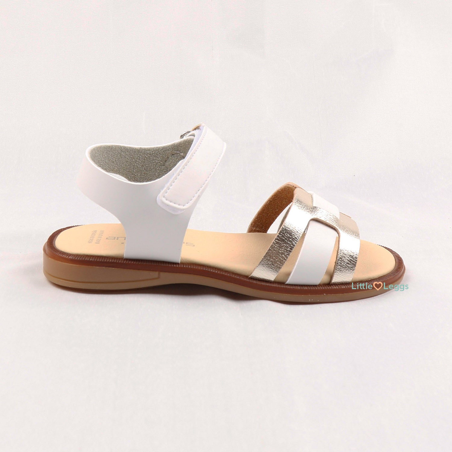 White & Metallic Gold Sandal