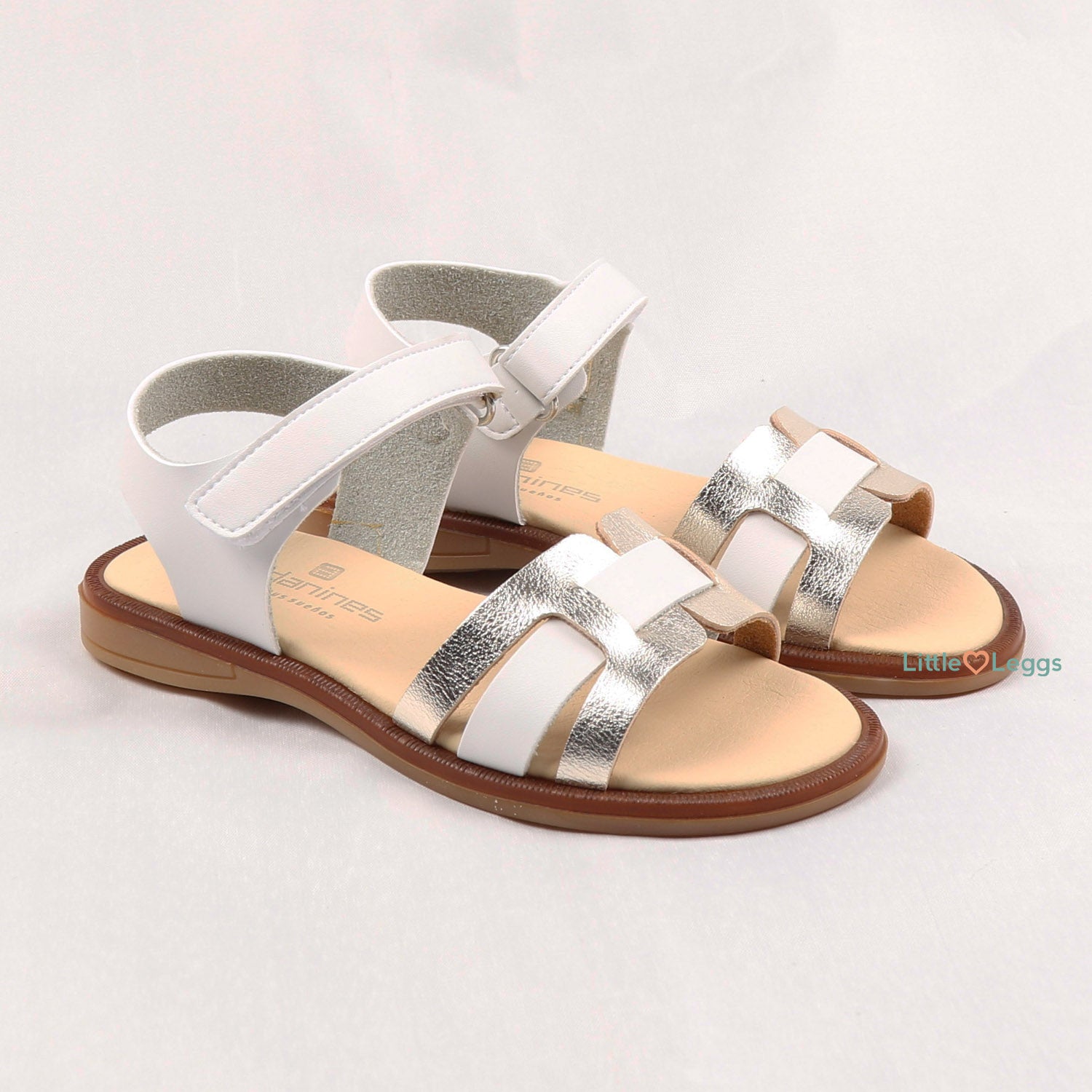 White & Metallic Gold Sandal