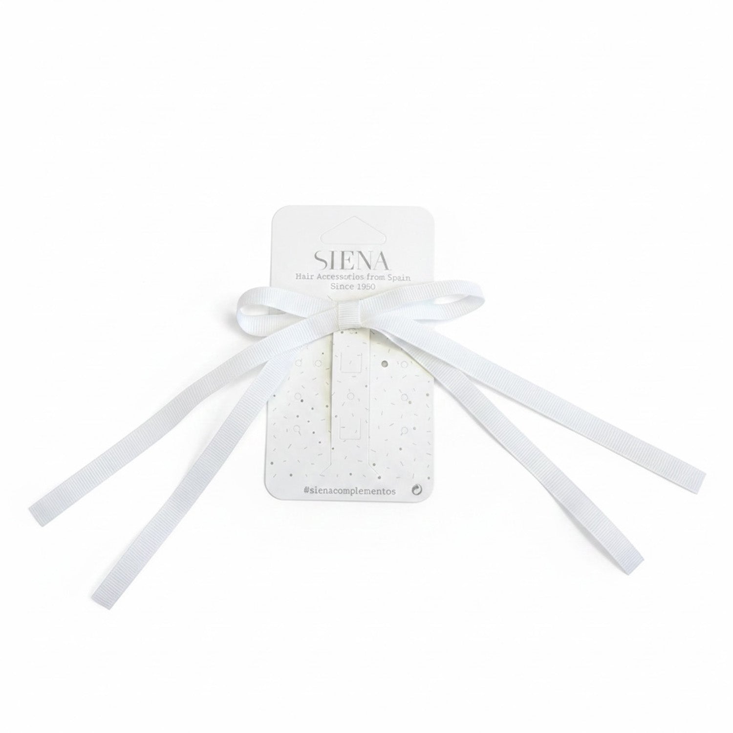 White Ribbon Bow Hair Clips