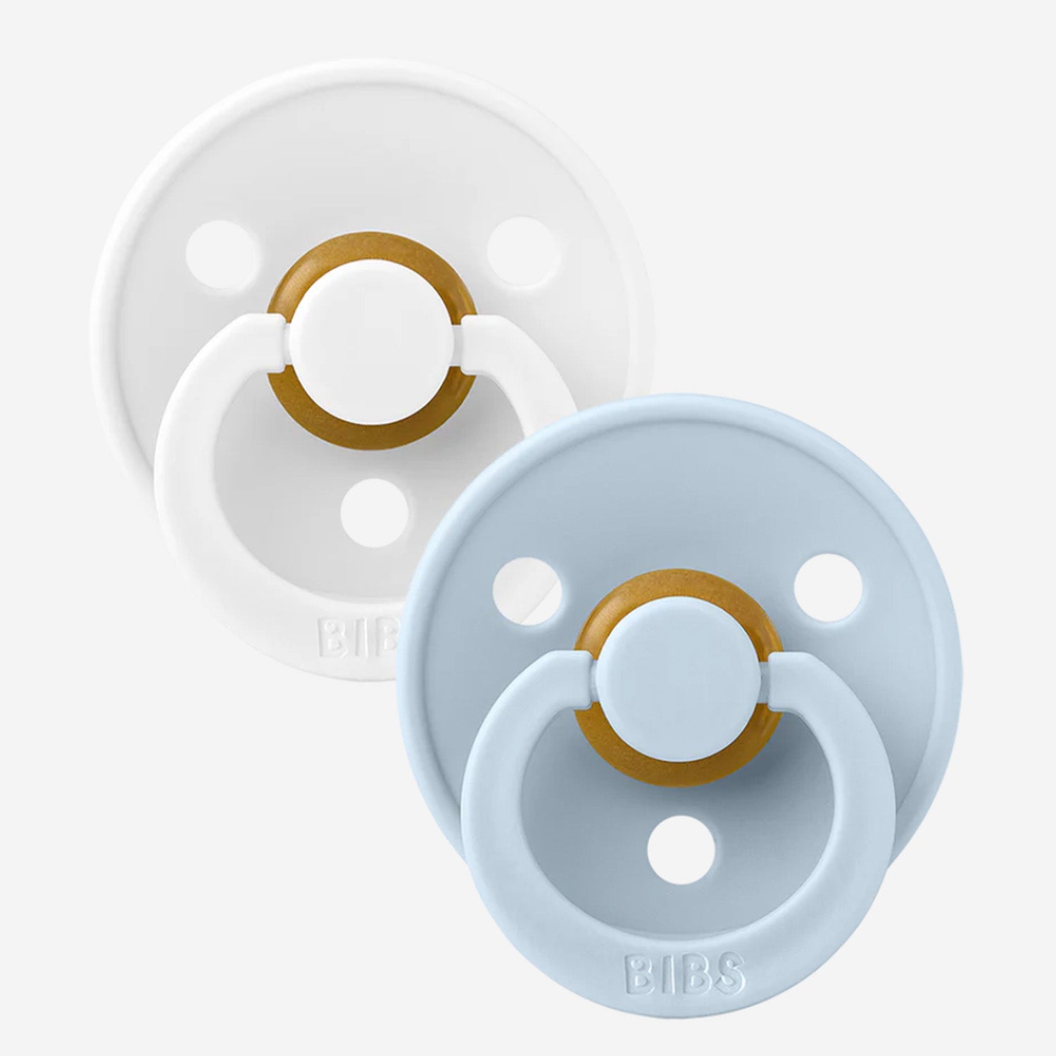 Bibs Twin Pack Dummy - White / Baby Blue