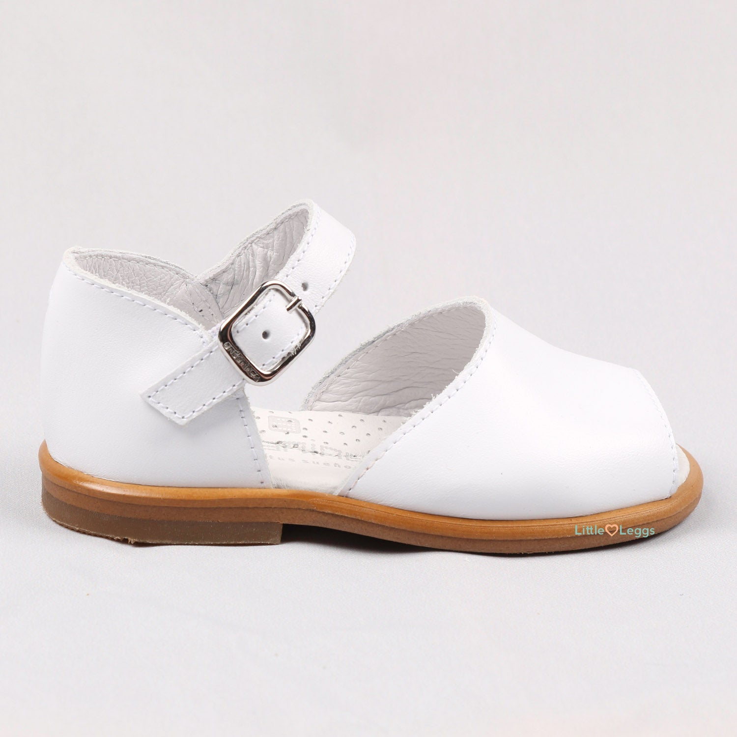 White Leather Closed Back Sandal