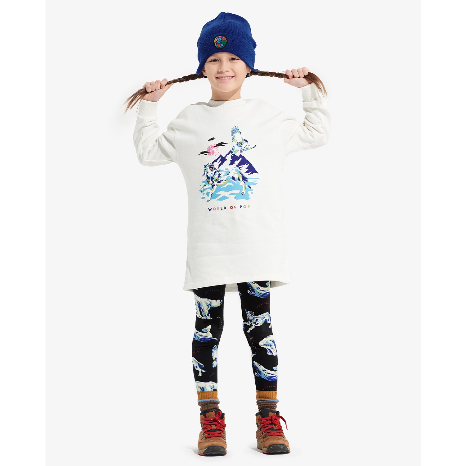 Girls Polar White Jumper Dress