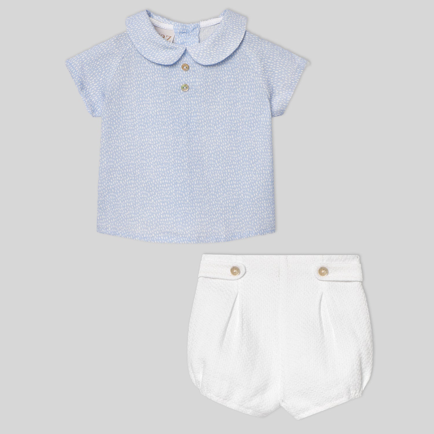 Blue Patterned Short Set