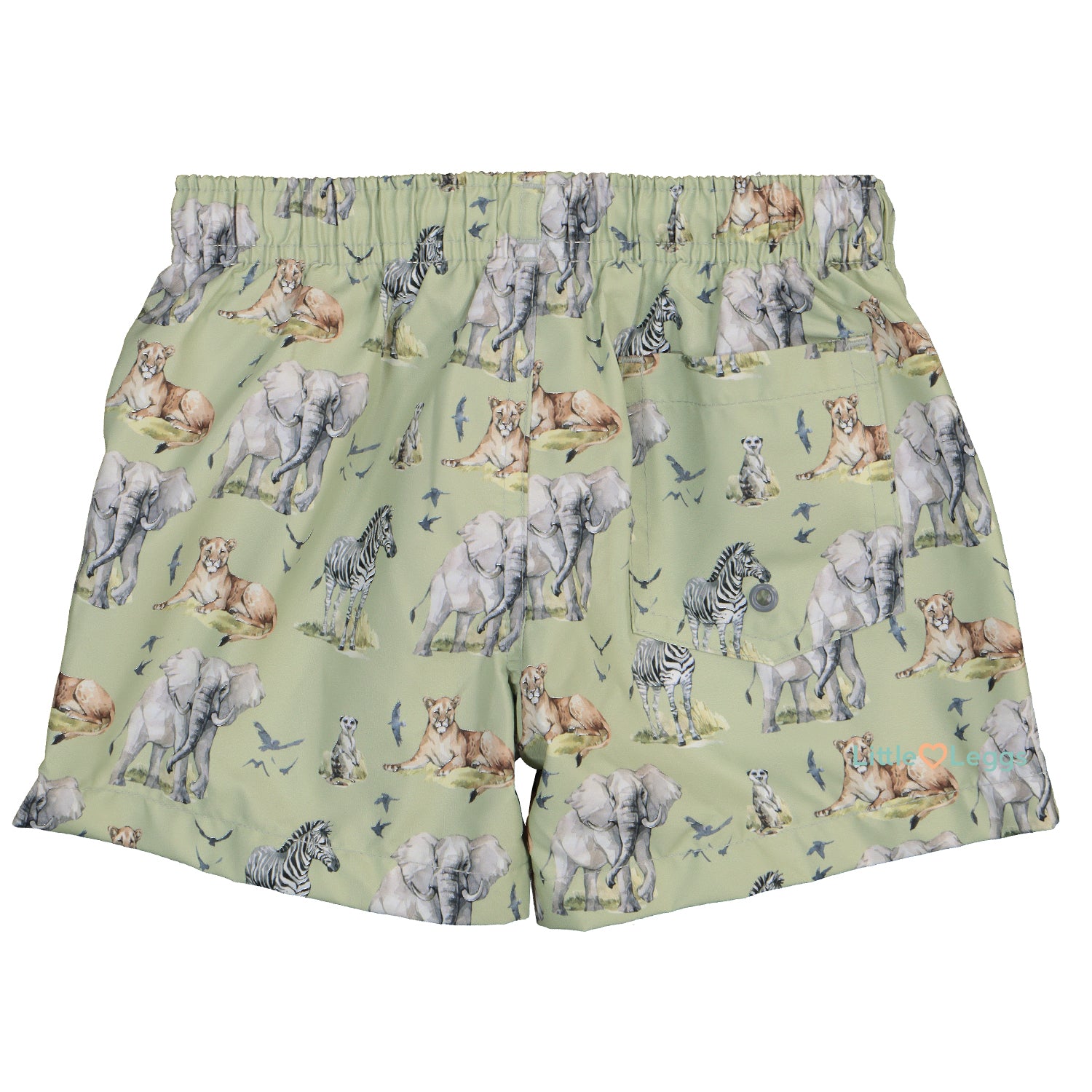 Green Safari Print Swimshorts