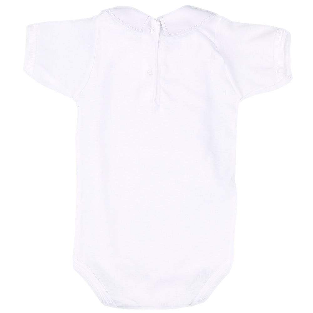 Boys White Short Sleeved Collar Body