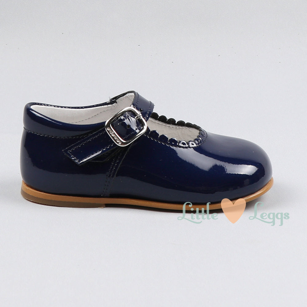 Girls Navy Patent Mary Jane Shoe