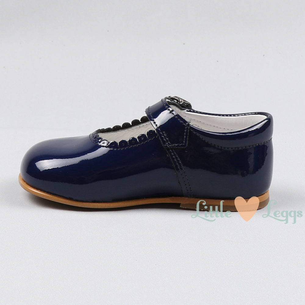 Girls Navy Patent Mary Jane Shoe