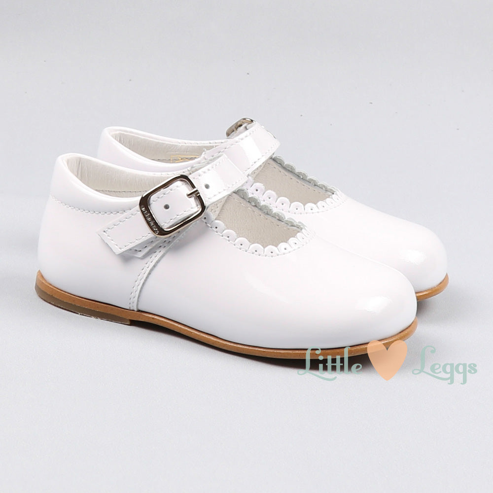 Andanines Girls White Patent Leather Mary Jane Shoes 846/803W 30 / UK 11.5