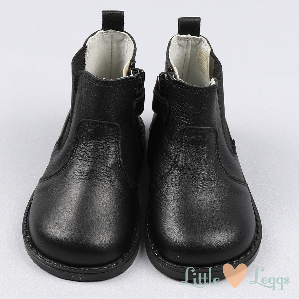 Black Leather Chelsea Boot
