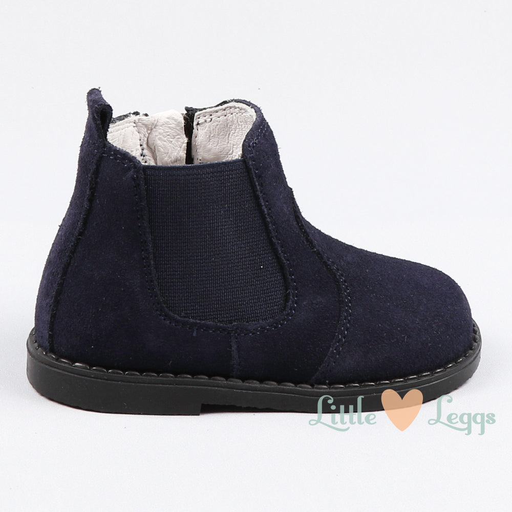 Blue Suede Chelsea Boots