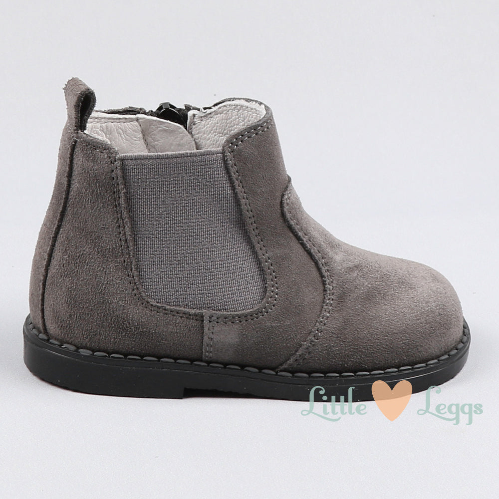 Grey Suede Chelsea Boots