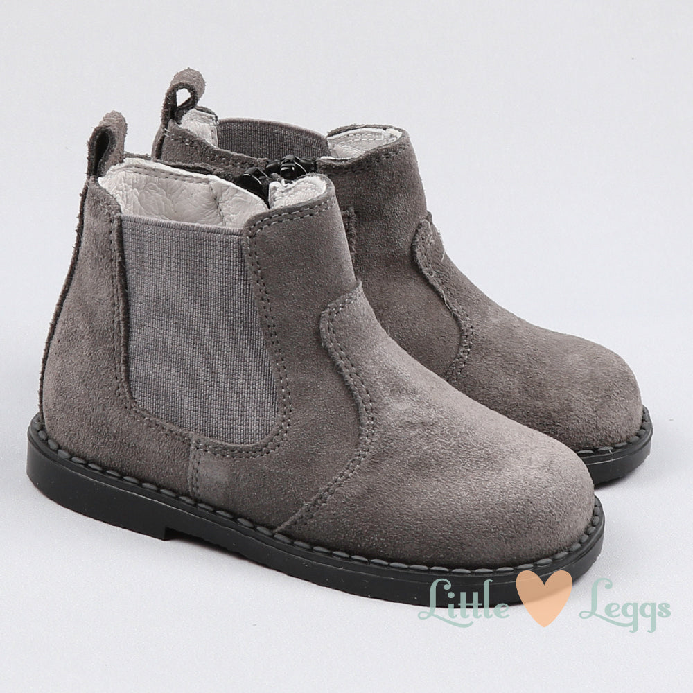 Grey Suede Chelsea Boots