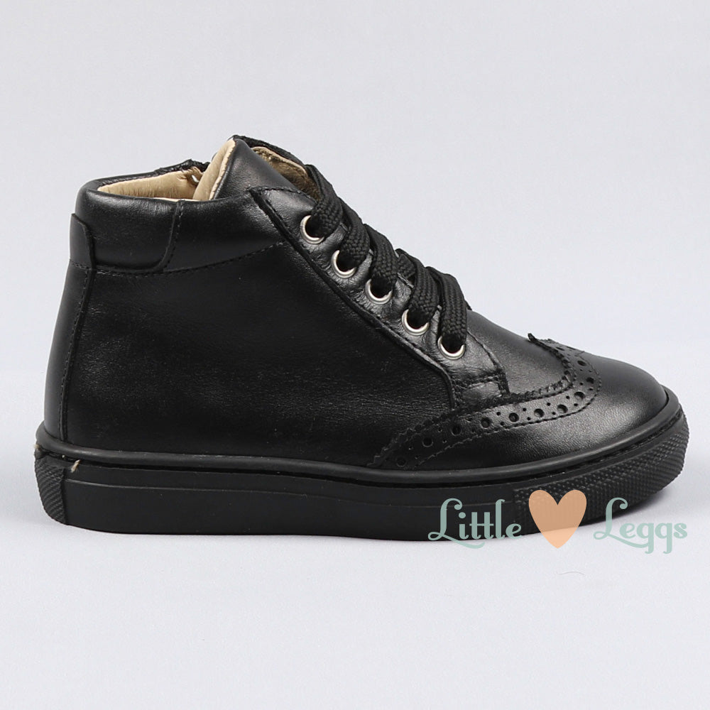 Black Leather Ankle Boots