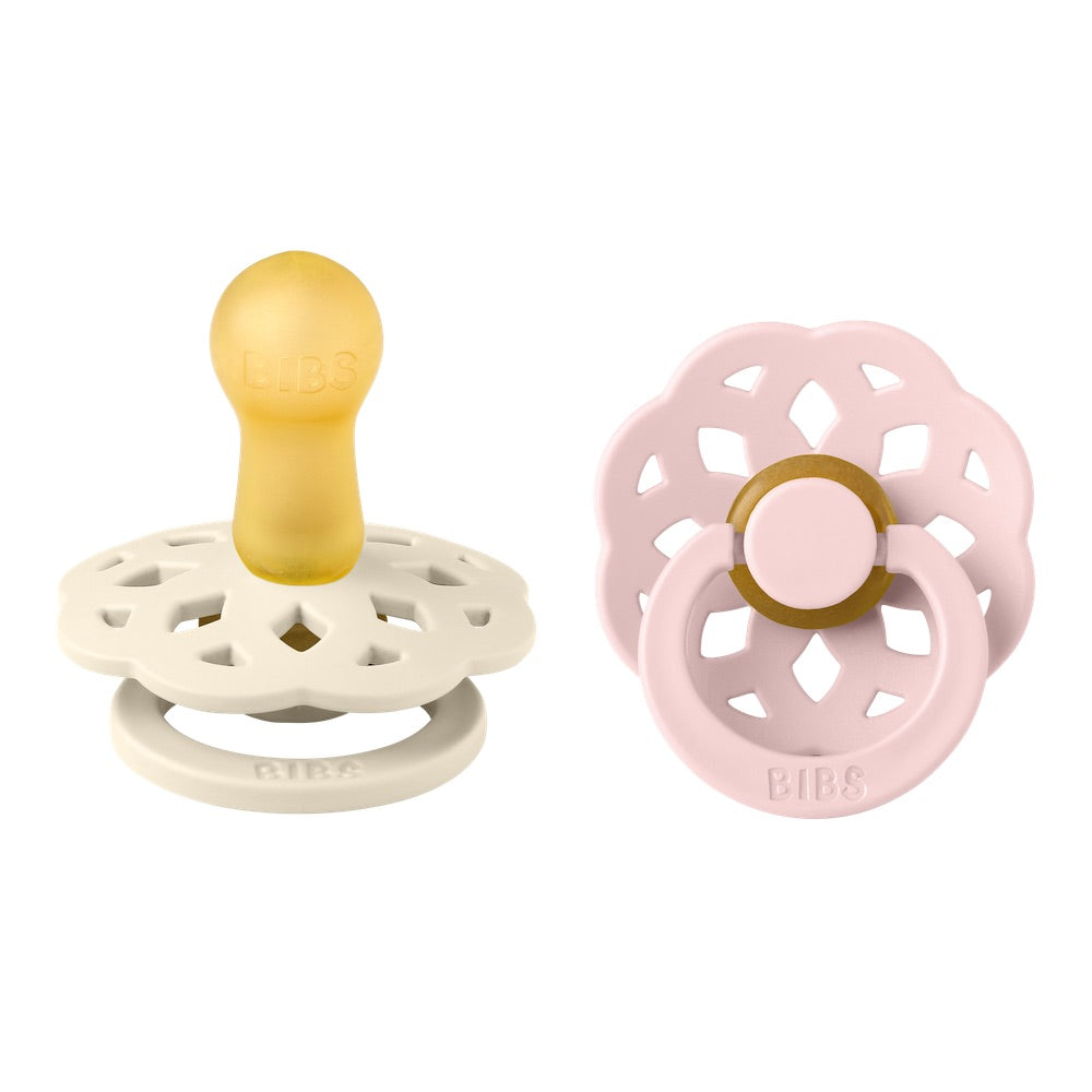 Bibs Twin Dummy Pack-Ivory/Blossom